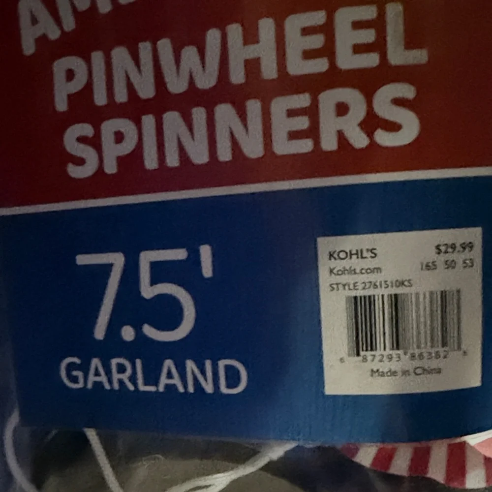 American Pinwheel Spinners 7.5' Garland